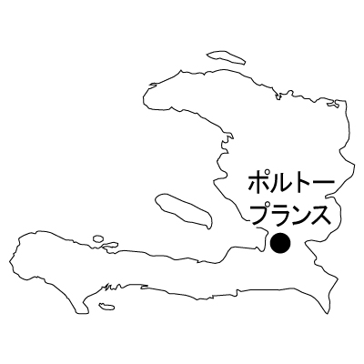 ハイチ共和国無料フリーイラスト｜首都名(白)